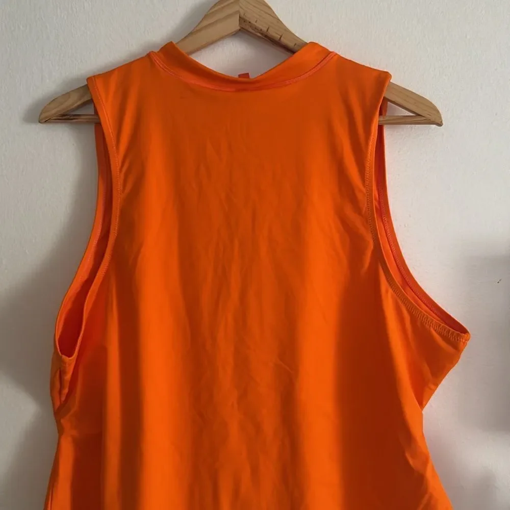 SKIMS Zip Front Sleeveless One Piece Orange NWT